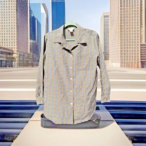 Jordan Vintage Women's Button Up Shirt Plaid Print Long Sleeve - Size Medium‎